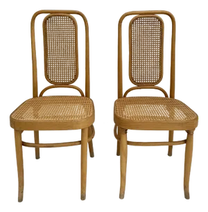 Pair of Cane and Bentwood Thonet-Style Chairs