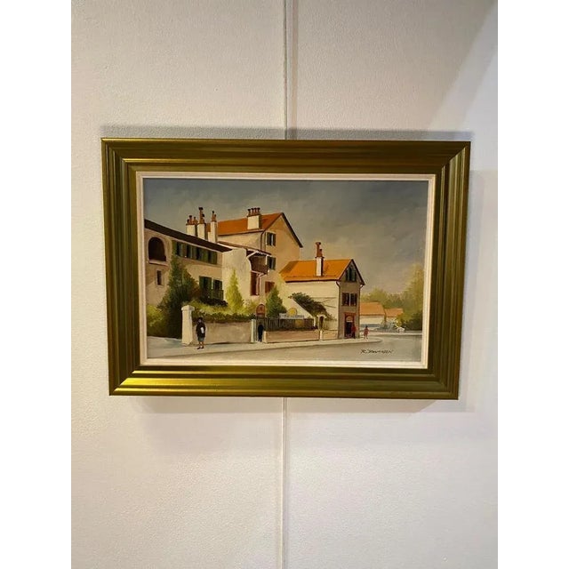 René Zwahlen, Place Petit Saconnex, Oil on Canvas, 1970s For Sale - Image 4 of 9