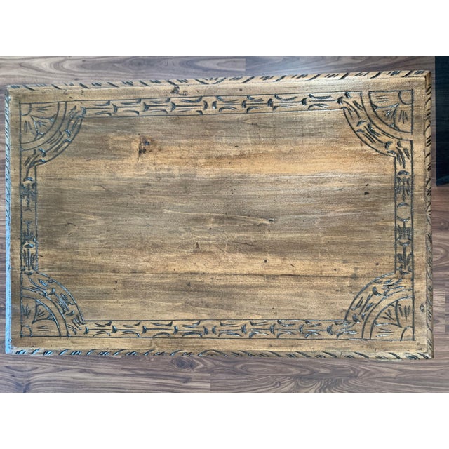Side Table of Chestnut with Carved Lyre Legs, Spanish, 19th Century For Sale - Image 10 of 18