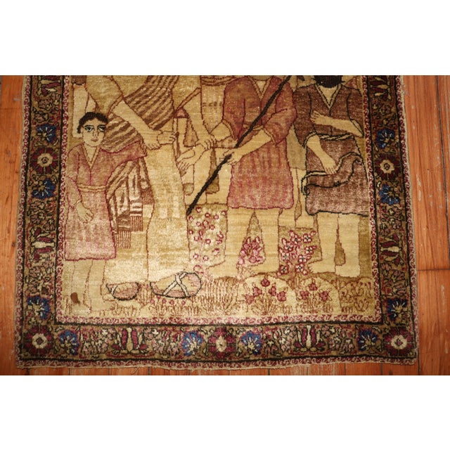 late 19th century Lavar Kerman Biblical Rug. Jacob and his twelve sons. Details rug no. j3154 size 1' 11" x 2' 8" (58 x 81...