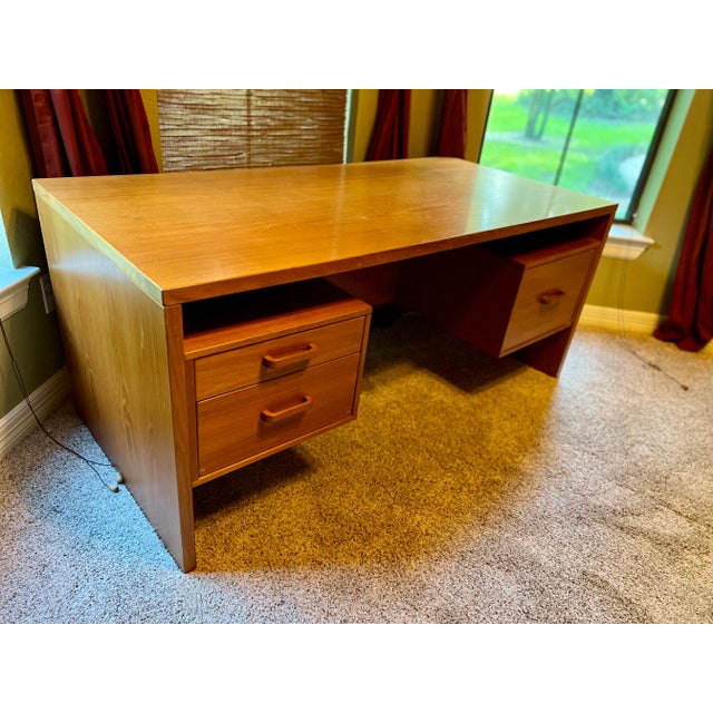Mid-Century Modern Mid Century Modern Teak Executive Desk For Sale - Image 3 of 7