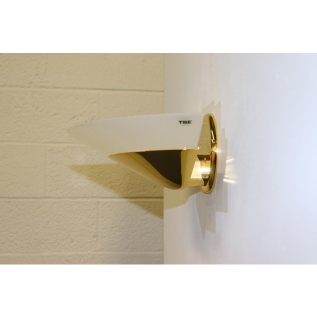 1990s Modern "Mezzo Alo" Wall Lamp Murano White Glass For Sale - Image 9 of 13