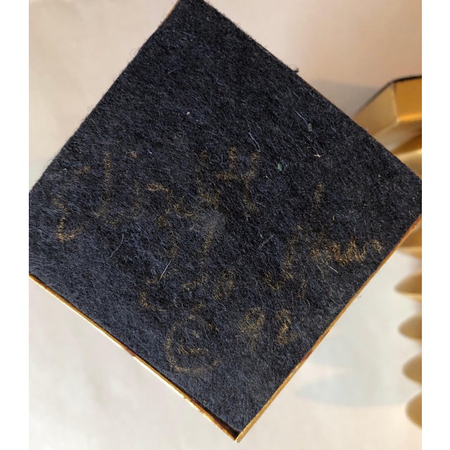 French Gilt Gold Sculpture Sputnik Space Age Post Modern Pair Candlesticks, c.1980s-1990s For Sale - Image 9 of 9