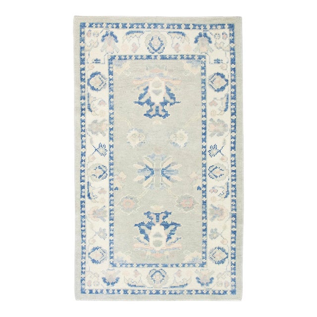 Modern Turkish Oushak Rug 3' x 4'11" For Sale