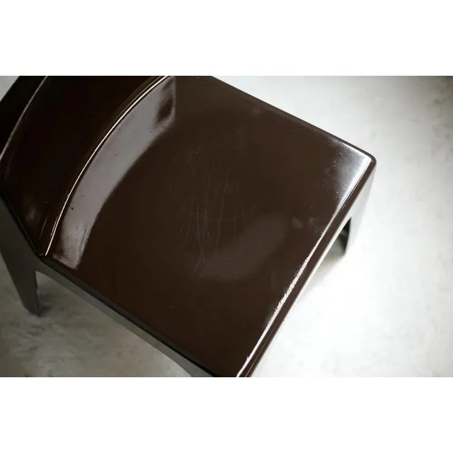 Fibreglass Chocolate Color Chairs and Coffee Table, France, 1970s, Set of 4 For Sale - Image 15 of 18