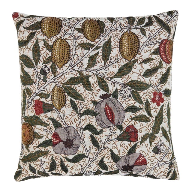 Morris Fruits Tapestry Cushion With Feather Filler - 46 X 46cm For Sale