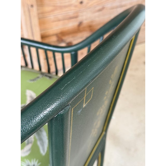 Vintage Maitland-Smith Hand-Painted Chinoiserie Armchair With Custom Palm Cushion For Sale - Image 9 of 12