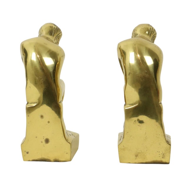 Gold Italian Brass Bookends, 1960s, Set of 2 For Sale - Image 8 of 13