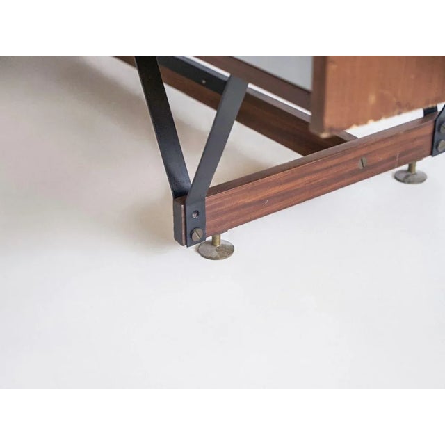 Metal Wooden Writing Desk with Metal Structure, Italy, 1960s For Sale - Image 7 of 16