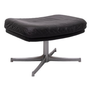 Black Leather Ottoman from Walter Knoll, Germany, 1970s For Sale