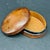 Oval Hand-Tooled Brown Leather Box, Italy. Great vintage versatile piece on a table or functional to store jewelry.