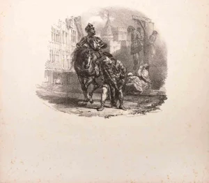 Richard Parks Bonington, The Escape From Argyle Castle, Lithograph, 1826