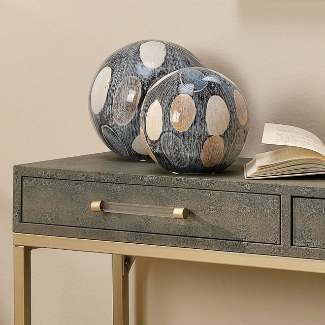 Ceramic Jamie Young Painted Sphere, Large For Sale - Image 7 of 8