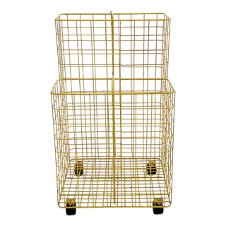 Yellow Wire Storage on Wheels, 1980s For Sale