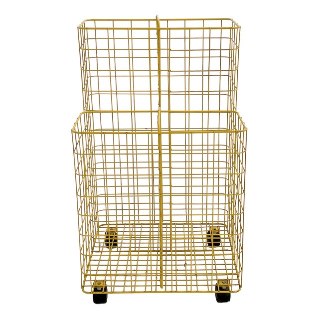Yellow Wire Storage on Wheels, 1980s For Sale