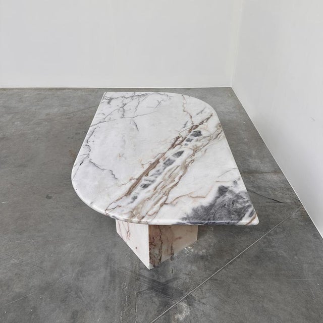 Stone Large Italian Postmodern Sculptural Marble Coffee Table For Sale - Image 7 of 14