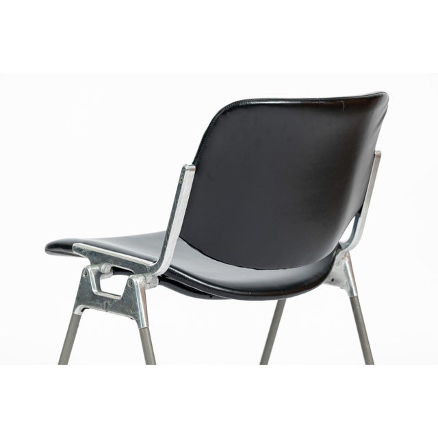 Six Mid Century Italian DSC 106 Leather Stacking Chairs by Giancarlo Piretti for Castelli, 1980s For Sale - Image 14 of 16