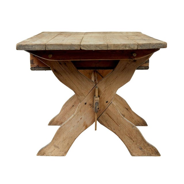 Antique Swedish Pine Kitchen Table, 1840 For Sale - Image 6 of 12