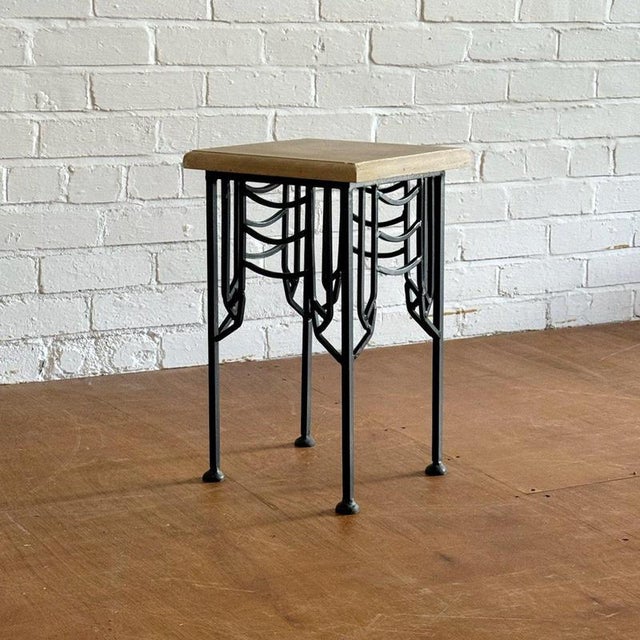 Side Table in Iron and Stone For Sale - Image 4 of 4