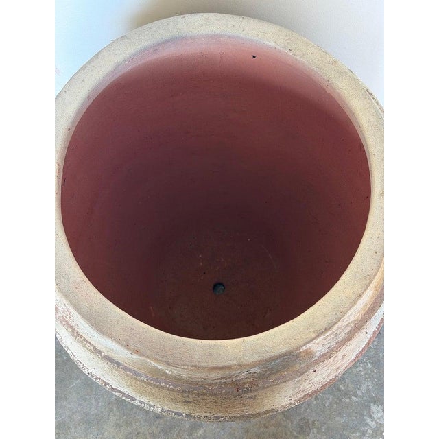 Auburn Monumental Ribbed Terracotta Planter With Heavily Distressed Patina For Sale - Image 8 of 11
