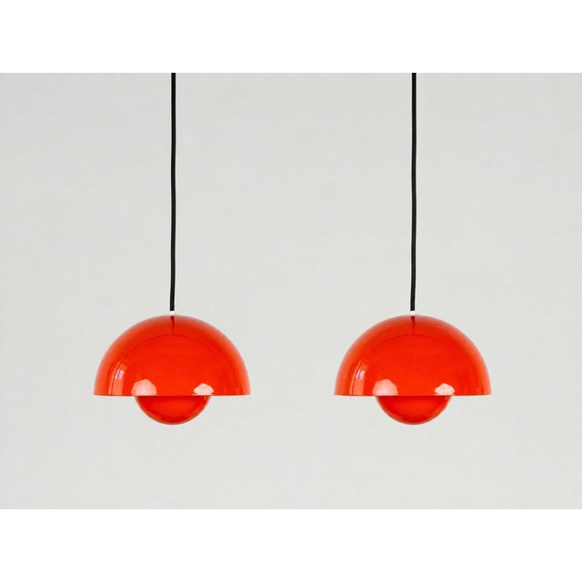 Vintage FlowerPot Pendant Lamps by Verner Panton for Louis Poulsen, Set of 2 For Sale - Image 14 of 14