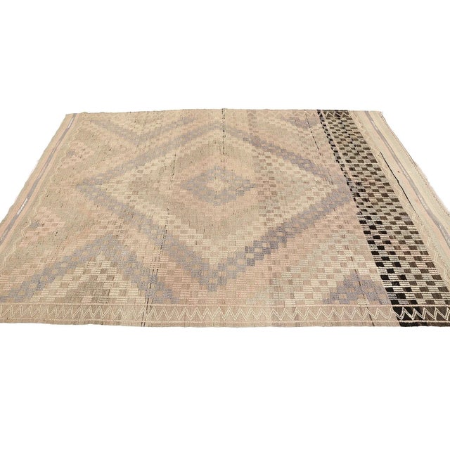 Mid 20th Century Vintage Decorative Turkish Embroidered Rug For Sale - Image 4 of 7