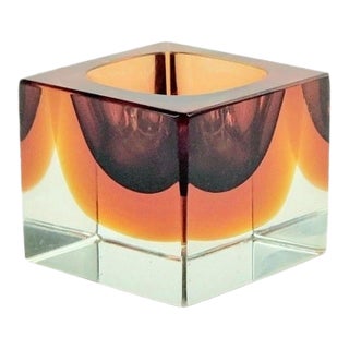 Sommerso Murano Glass Catchall by Flavio Poli for Seguso, Italy, 1970s For Sale