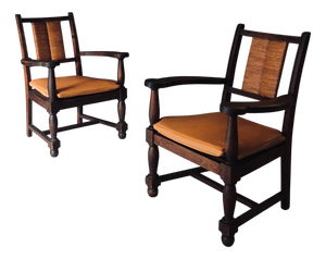 Mid-Century Modernist Armchairs in the style of Francis Jourdain, France, 1940s, Set of 2