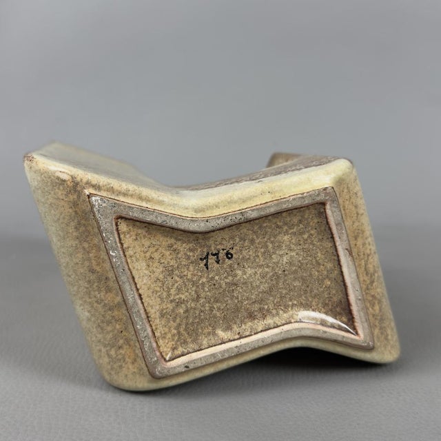 Beige Italian Majolica Vase by Roberto Rigon for Ceramiche Bertoncello, 1970s For Sale - Image 8 of 12