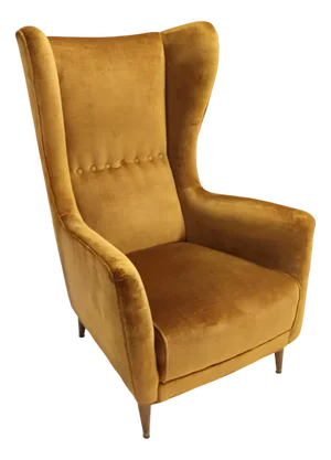 Model 437 Dark Goldenrod Wingback Armchair by Gio Ponti for Cassina, 1950s