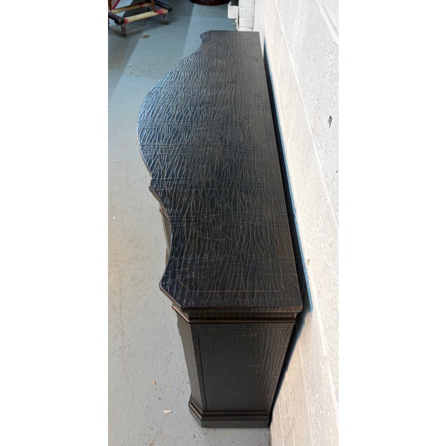 Late 20th Century Ethan Allen Vivianne Chinoiserie Serpentine Console Sideboard For Sale - Image 9 of 14