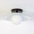White Dish Flush Mount, 5in Glass Globe, Modern Led Ceiling Light, by Research.Lighting For Sale - Image 8 of 9