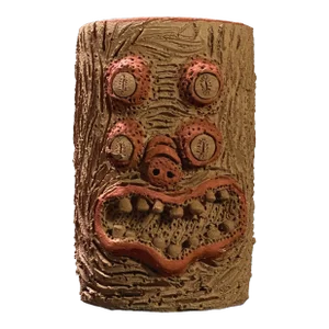 Outsider Mexican Four Eyed Sculptural Ceramic Vase by Lucina Ruiz, Signed