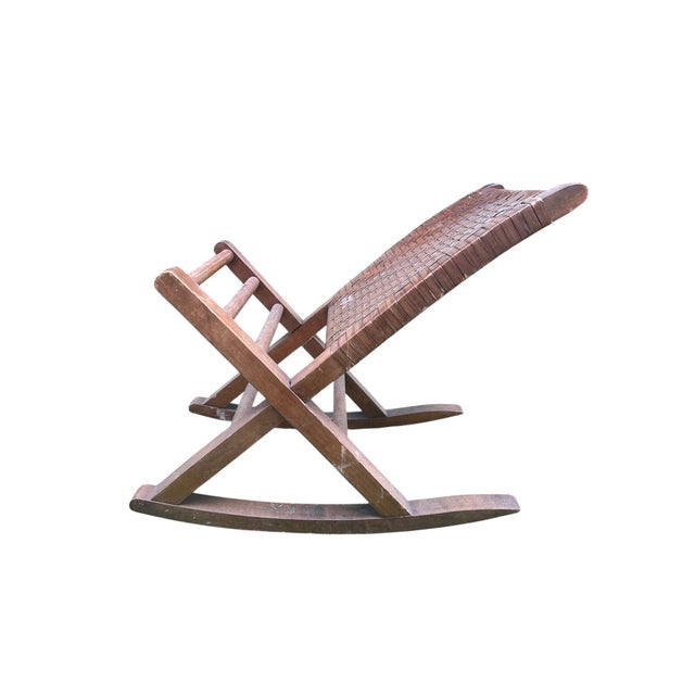 Mid-20th Century Woven Split Reed Gout Rocker or Footrest For Sale In Atlanta - Image 6 of 11