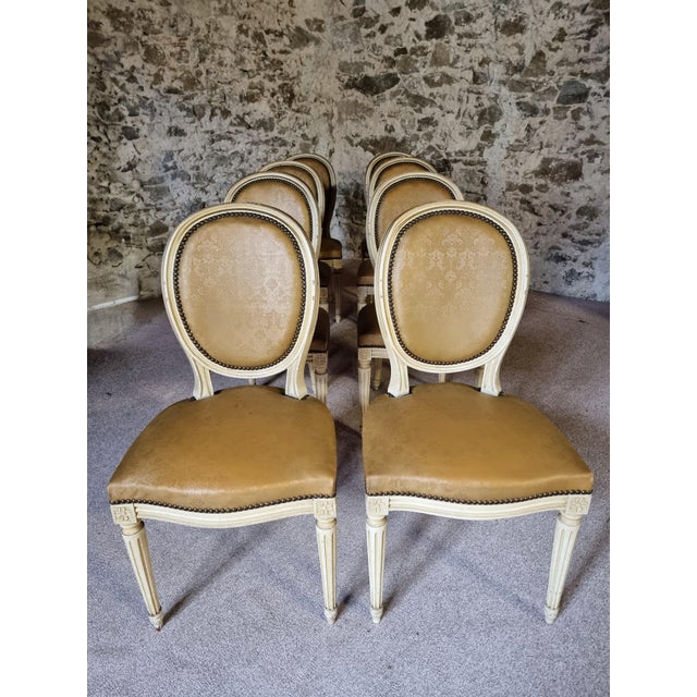 Vintage French Louis XVI Style Dining Chairs, 1920s, Set of 8 For Sale - Image 10 of 18