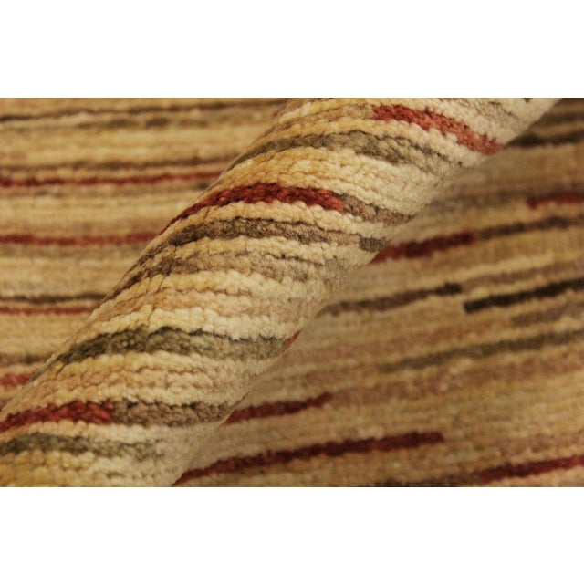 Textile Modern Gabbeh Beige/Brown Wool Rug - 3'11'' X 5'3'' For Sale - Image 7 of 10