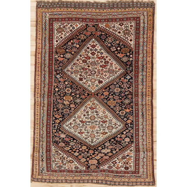 Textile 1930s Vintage Qashqai Rug For Sale - Image 7 of 7