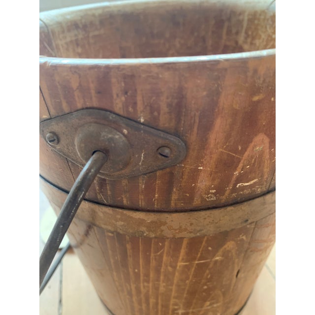 Mid 20th Century Handmade Wooden Bucket For Sale - Image 4 of 4