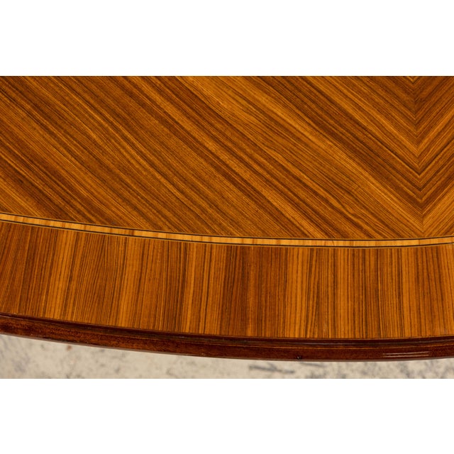 Antique French Louis XVI Style Rosewood Dining Table With Floral Inlay For Sale In New York - Image 6 of 18