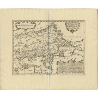Antique Map of Thracia Greece by J. Janssonius, 1650 For Sale