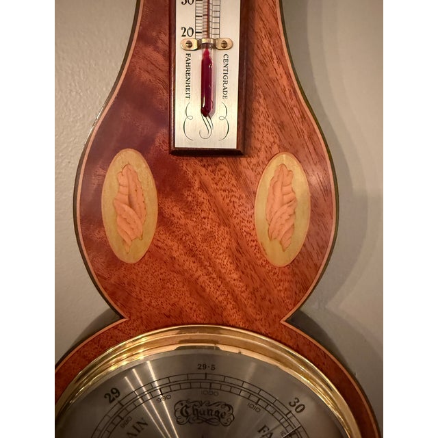 1970s Comitti of London Sheraton Banjo Aneroid Barometer For Sale - Image 4 of 9