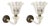 Large Murano Glass and Bronzed Brass Flower Sconces from Barovier, Italy, 1940s, Set of 2 For Sale