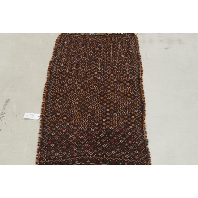 Tribal Vintage Tribal Kilim in Brown With Polychromatic Diamond Patterns by Rug & Kilim For Sale - Image 3 of 7