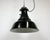 Industrial Black Enamel Bauhaus Pendant Lamp, 1930s For Sale - Image 9 of 18