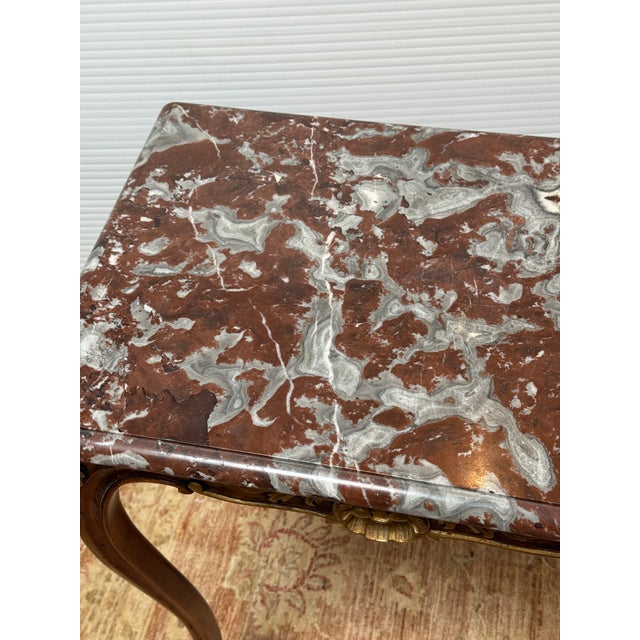 Antique French Louis XV Rouge Griotte Marble Top Accent Table For Sale In San Francisco - Image 6 of 12