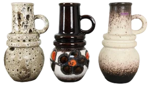 German Fat Lava Vienna Vases from Scheurich, 1970s, Set of 3