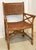 Baker Furniture Company Vintage McGuire Leather Strapped, Rattan Campaign Chairs, 6 Available. For Sale - Image 4 of 9