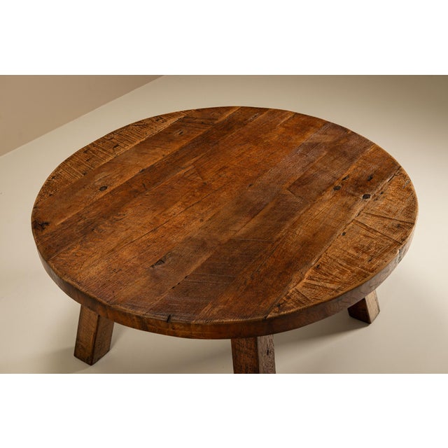 Brutalist Round Dining Table, France, 1950s For Sale - Image 10 of 12