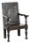 Antique English Oak Wainscot Chair with Wood Carving For Sale