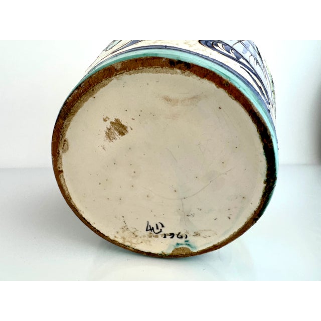 Mid Century 1960's Italian Hand Painted Vase For Sale - Image 11 of 11